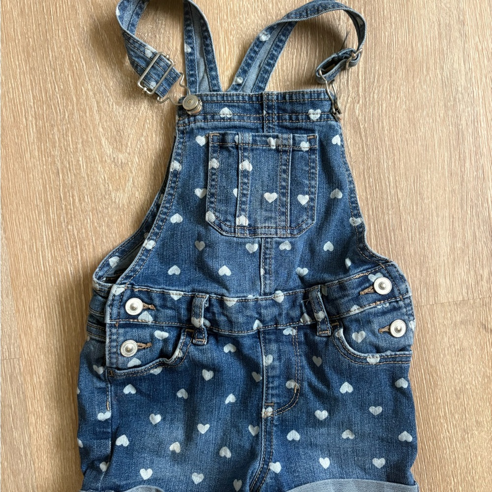 Wonder Nation Blue Heart Print Overalls